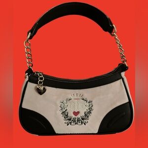 LIKE BRAND NEW!SPOTLESS INSIDE & OUT!JUICY COUTURE PINK VELOUR HOBO/SHOULDER BAG